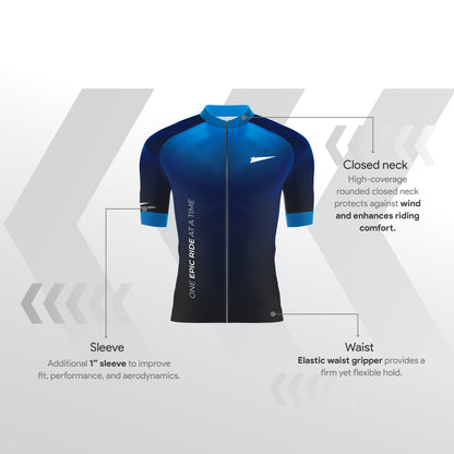 Blue Fade Cycling Jersey